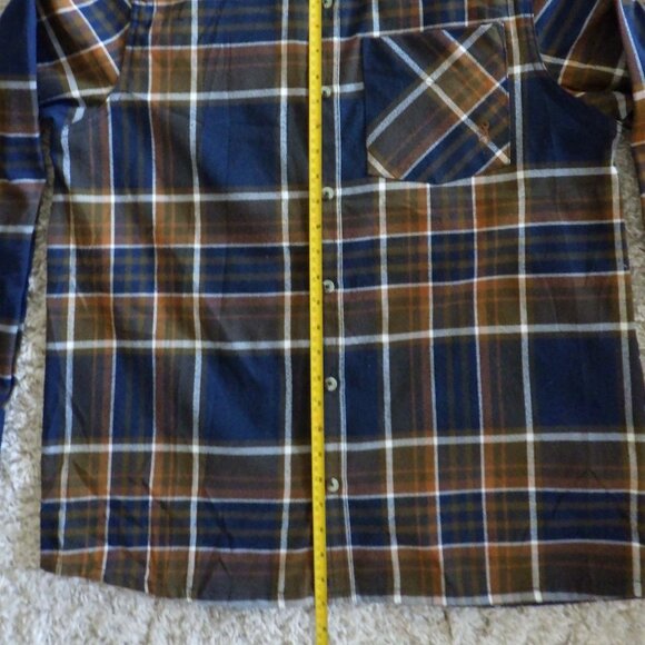 Browning Men's Long Sleeve Shirt Jacket Shacket Size Lg Plaid Brown Blue Utility - Picture 10 of 10